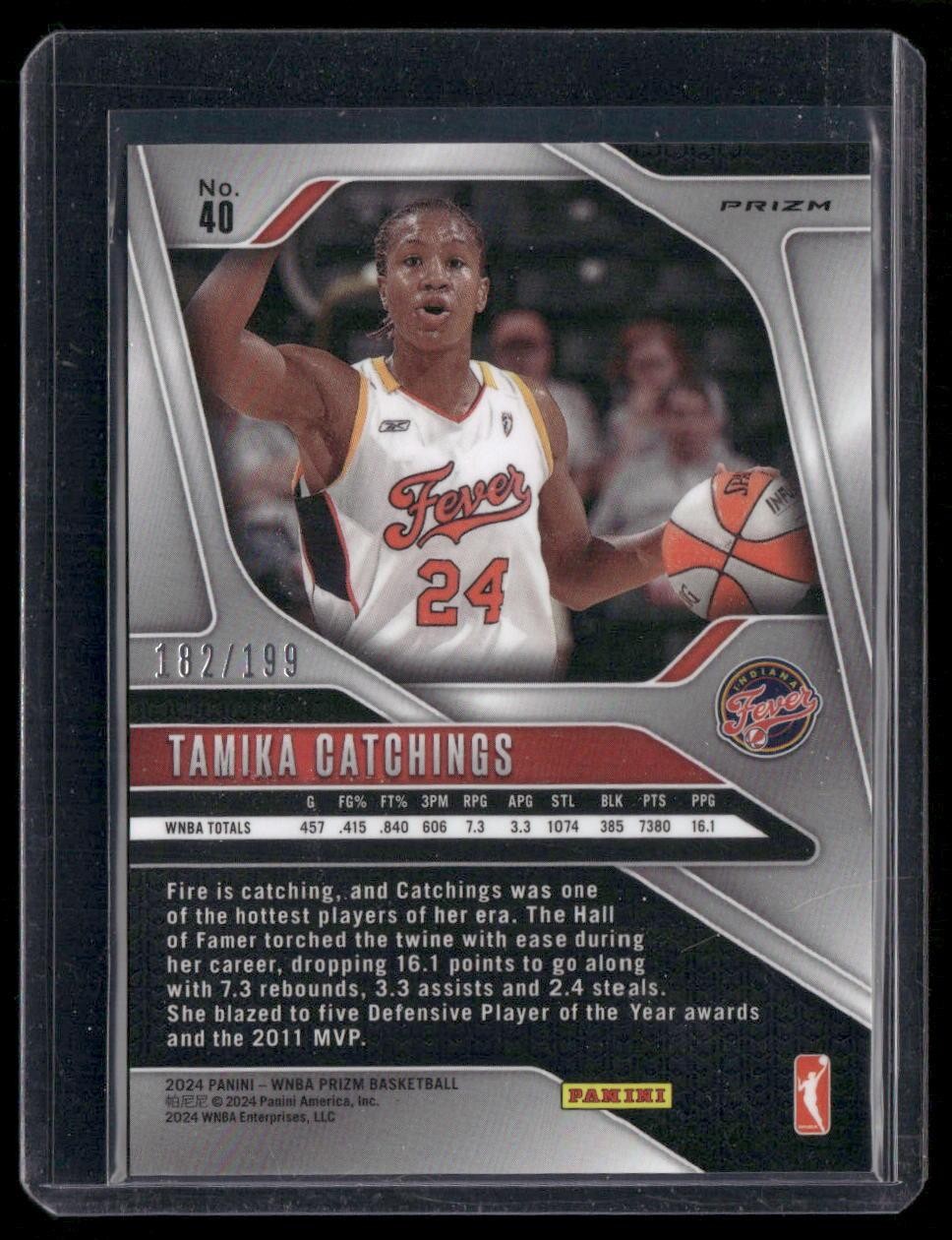 2024 Panini Prizm WNBA #40 Tamika Catchings Blue Prizms #/199