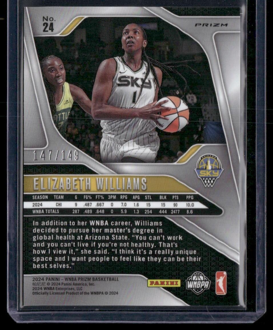 2024 Panini Prizm WNBA #24 Elizabeth Williams Purple Prizms #/149