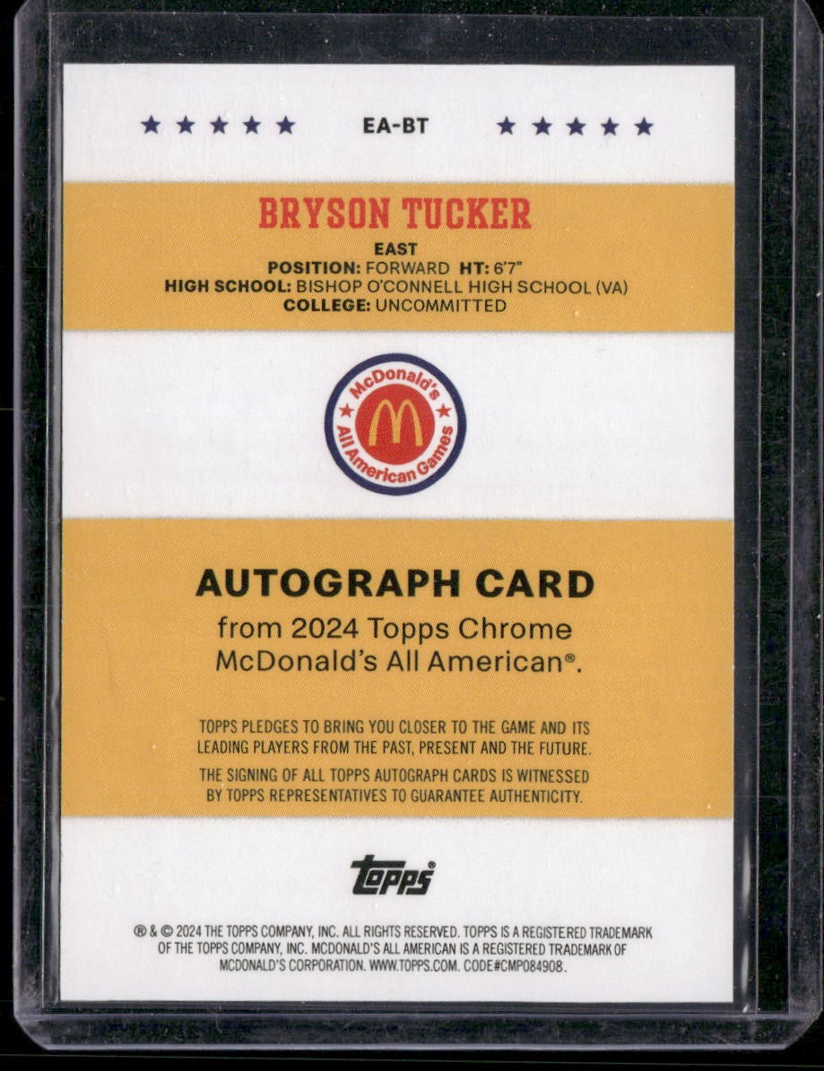 2024 Topps McDonald's All-American Bryson Tucker American Event Auto