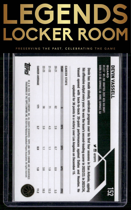 2023-24 Topps Chrome Sapphire Edition #152 Devin Vassell
