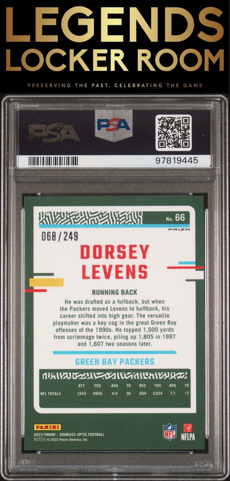 2023 Panini Donruss Optic #66 Dorsey Levens Orange PSA 9