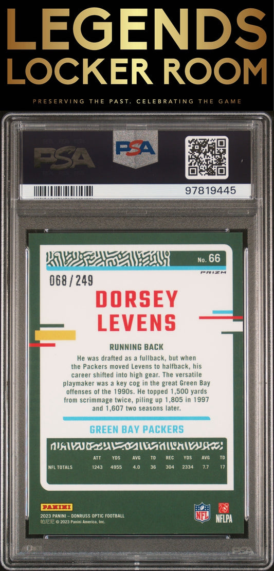 2023 Panini Donruss Optic #66 Dorsey Levens Orange PSA 9