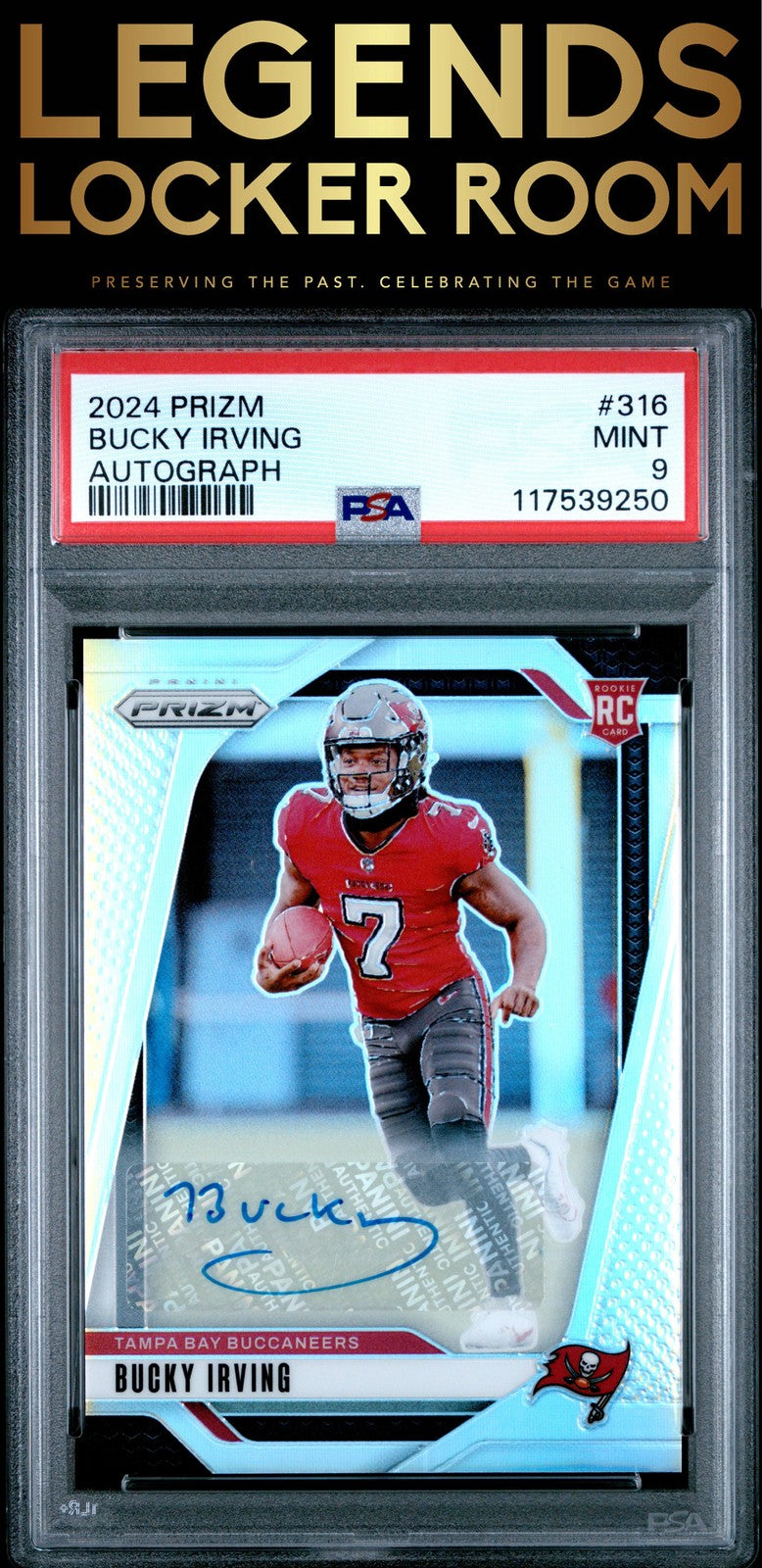 2024 Panini Prizm #316 Bucky Irving Autograph PSA 9