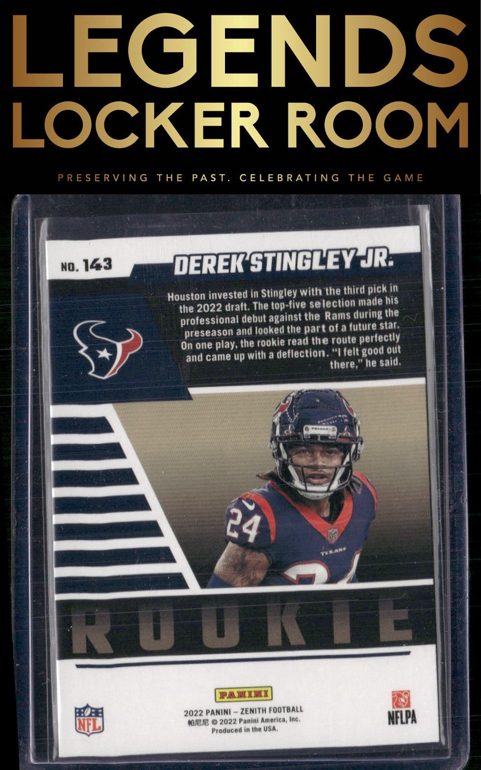 2022 Zenith #143 Derek Stingley Jr. Retail