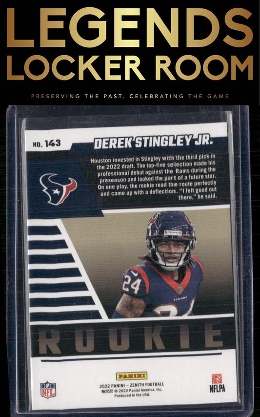 2022 Zenith #143 Derek Stingley Jr. Retail