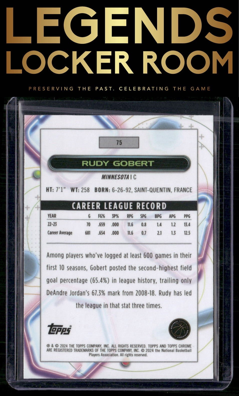 2023-24 Topps Chrome Cosmic #75 Rudy Gobert