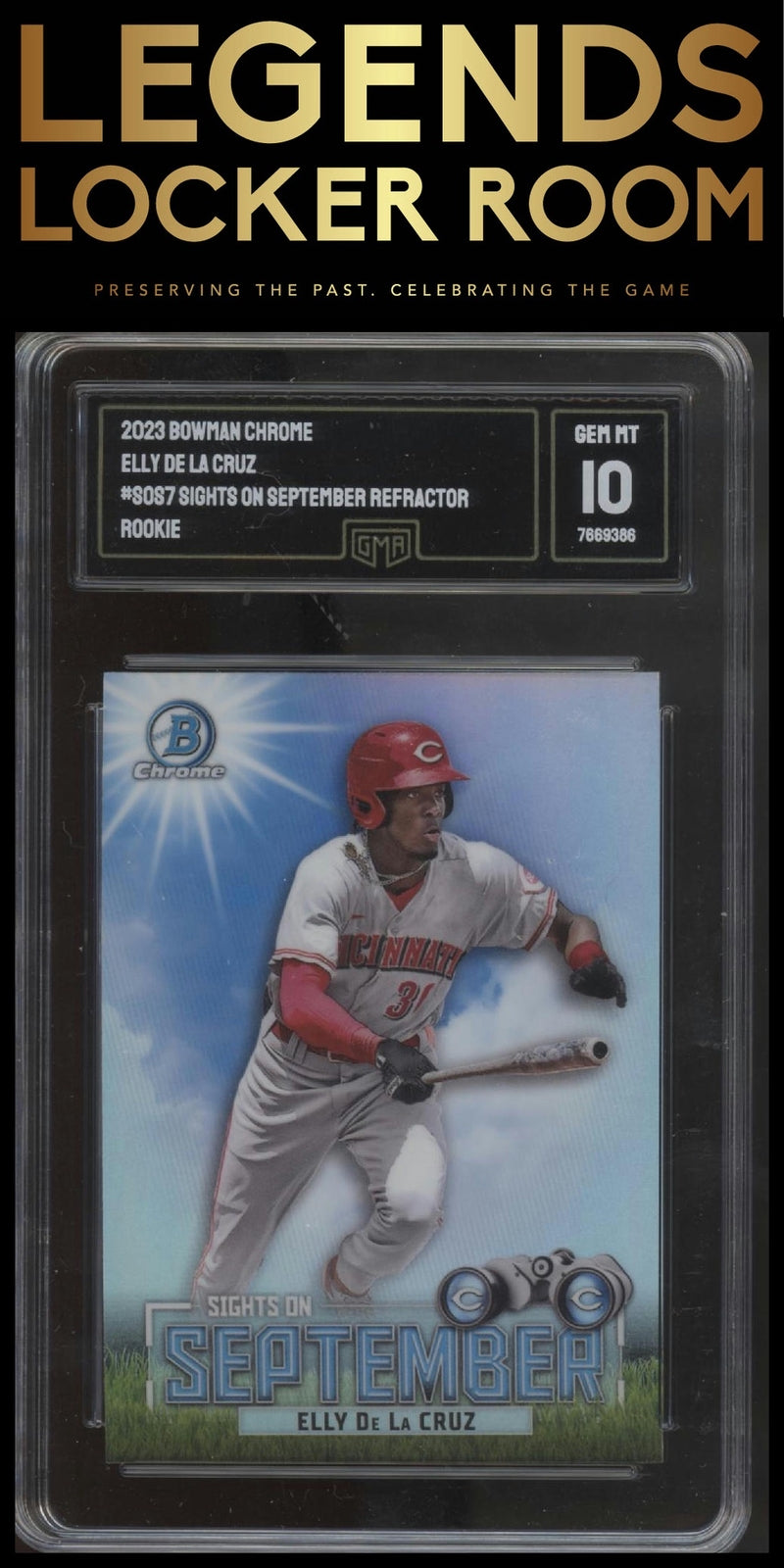 2023 Bowman #SOS-7 Elly De La Cruz Sights on September GMA Graded 10