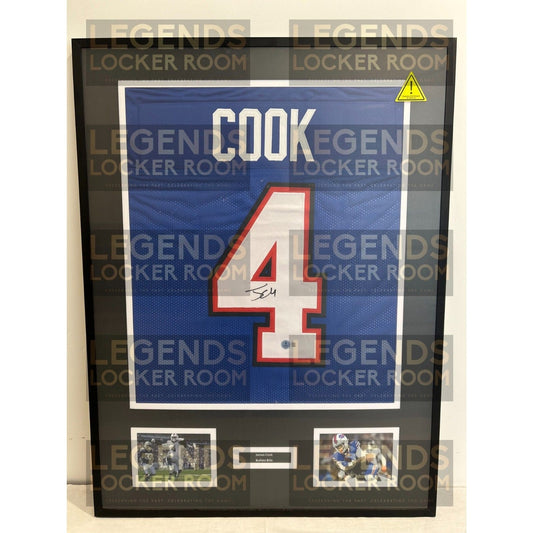 Framed James Cook Autographed Jersey (With Certificate of Authenticity)