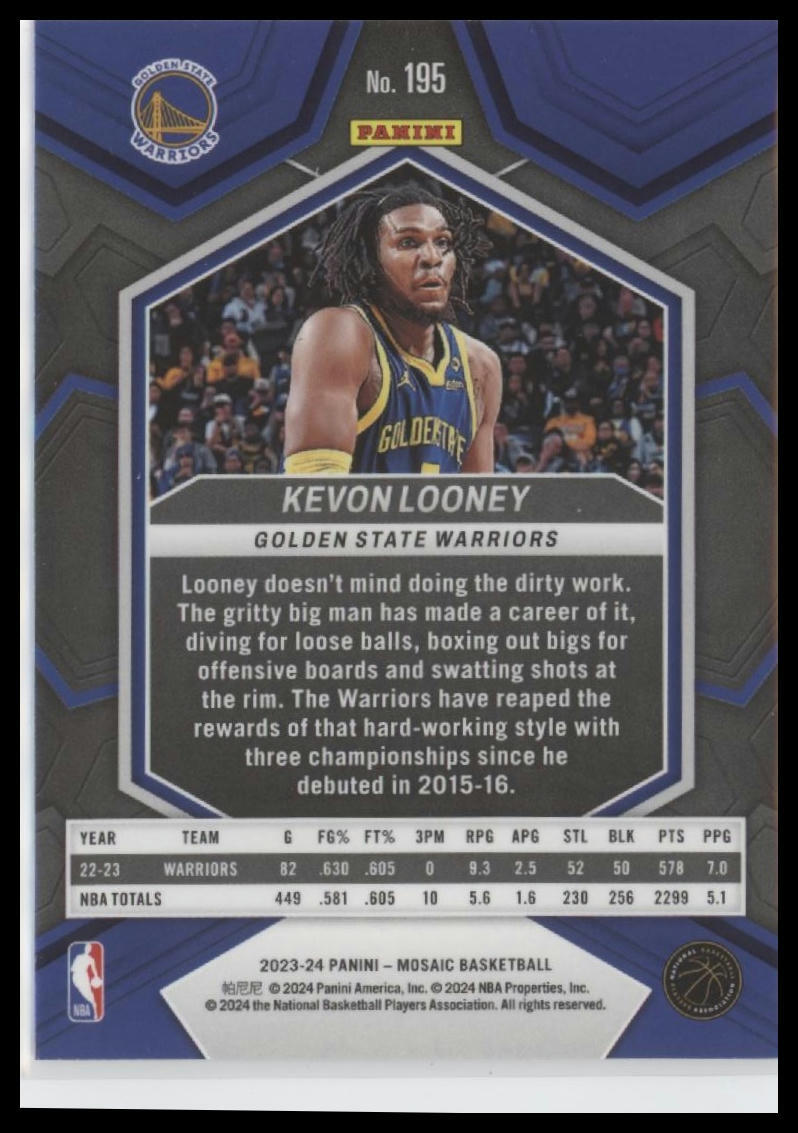 2023-24 Panini Mosaic #195 Kevon Looney