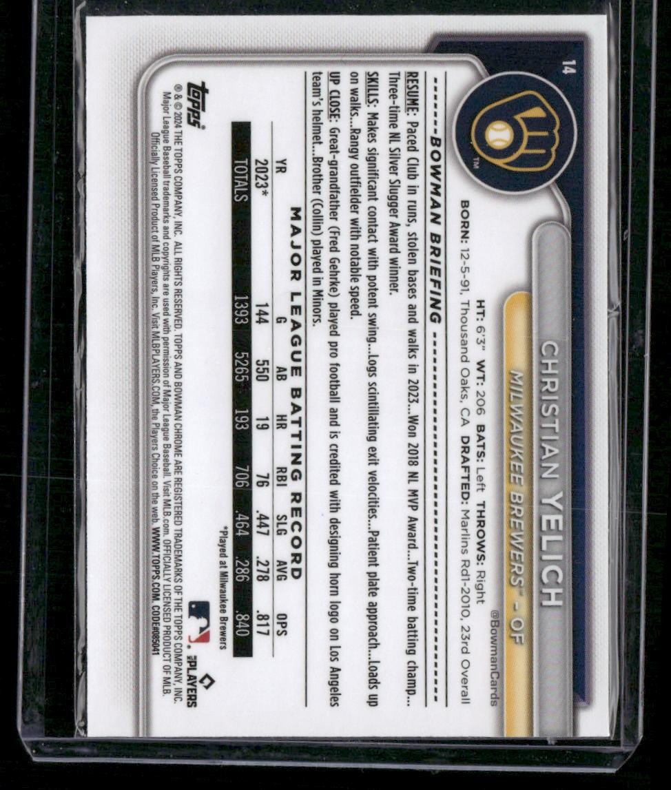 2024 Bowman Chrome #14 Christian Yelich