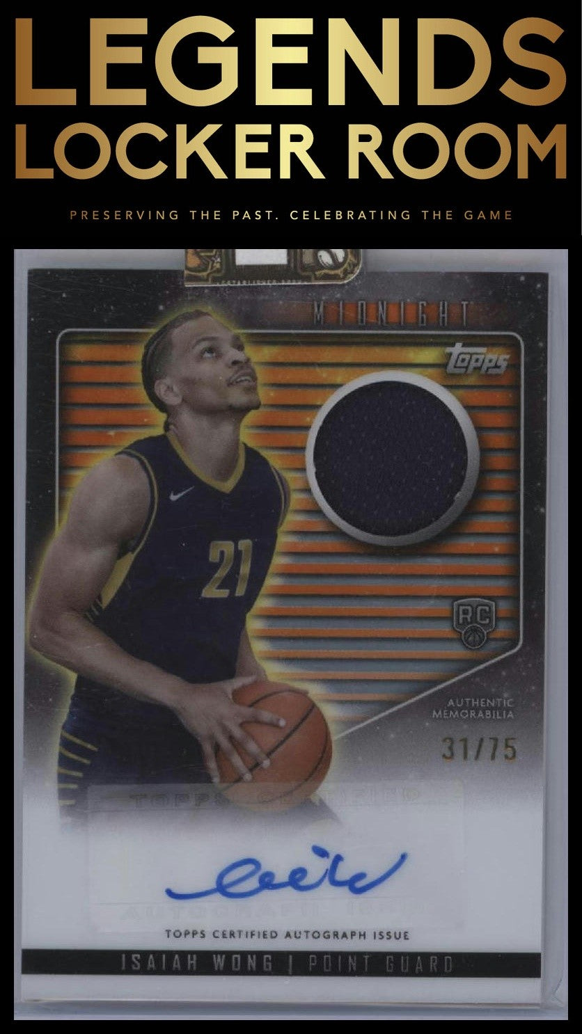 2023-24 Topps Midnight #RJA-IW Isaiah Wong Rookie Jersey Autographs Dusk #/75