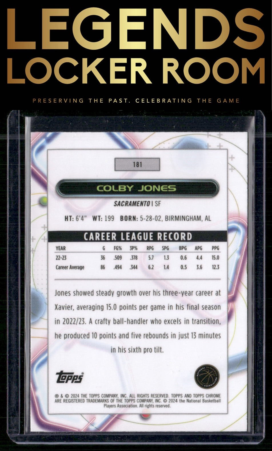 2023-24 Topps Chrome Cosmic #181 Colby Jones