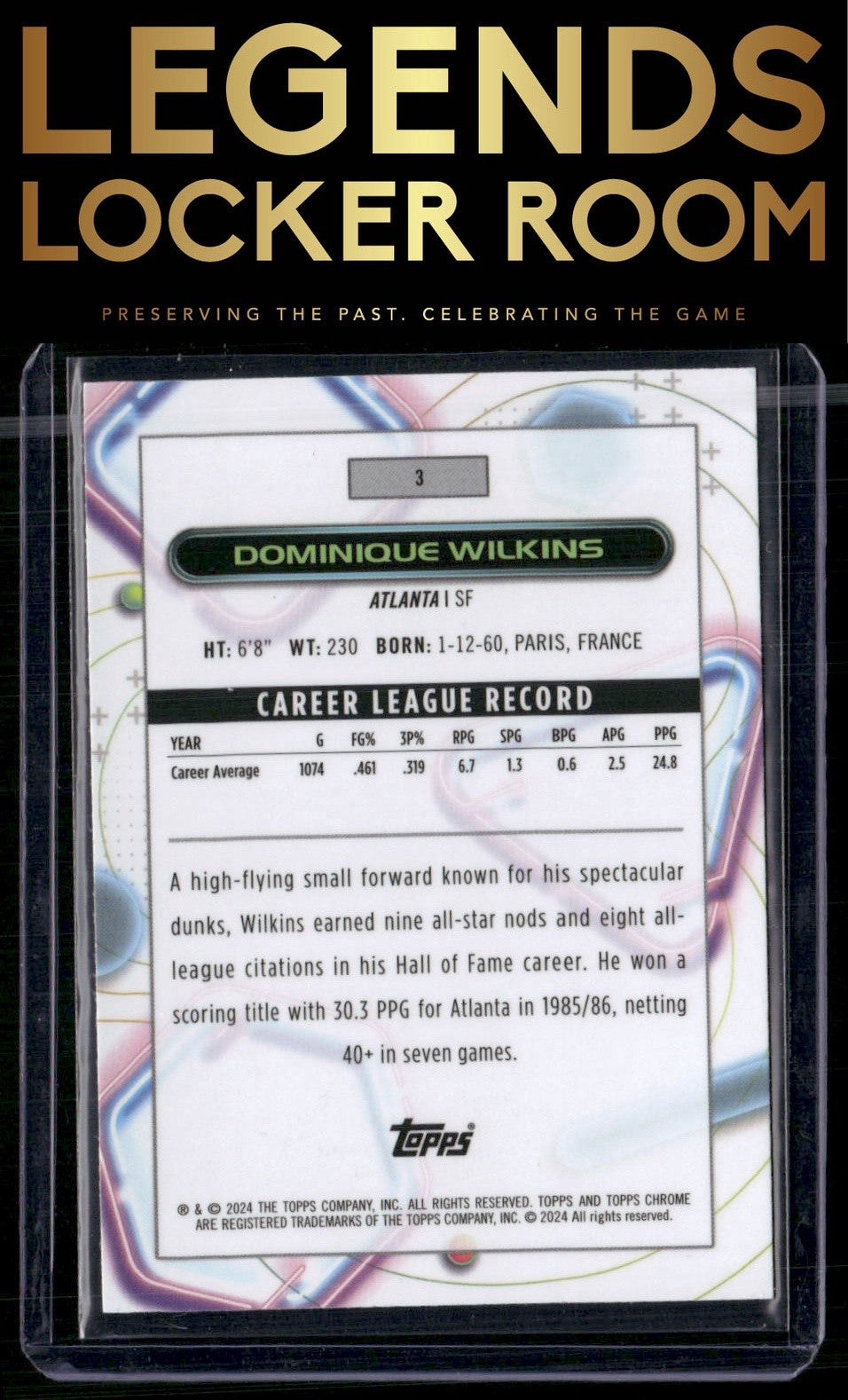 2023-24 Topps Chrome Cosmic #3 Dominique Wilkins