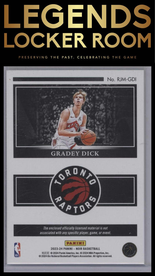 2023-24 Panini Noir #RJM-GDI Gradey Dick Rookie Jumbo Material #/99