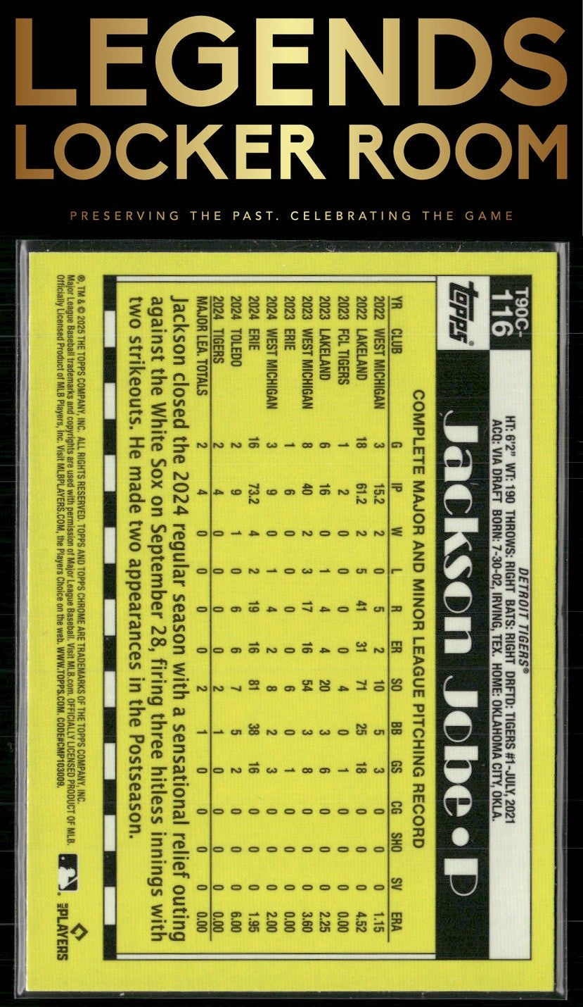 2025 Topps Jackson Jobe 1990 Topps Baseball 35th Anniversary Chrome Mojo