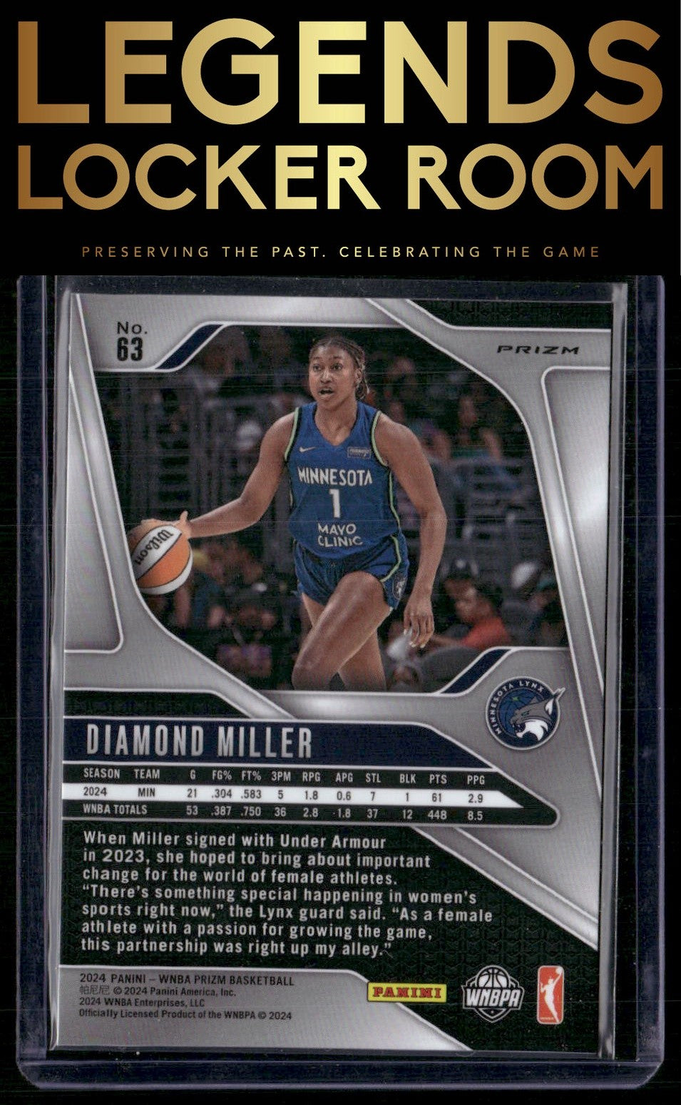 2024 Panini Prizm WNBA #63 Diamond Miller Silver Prizms