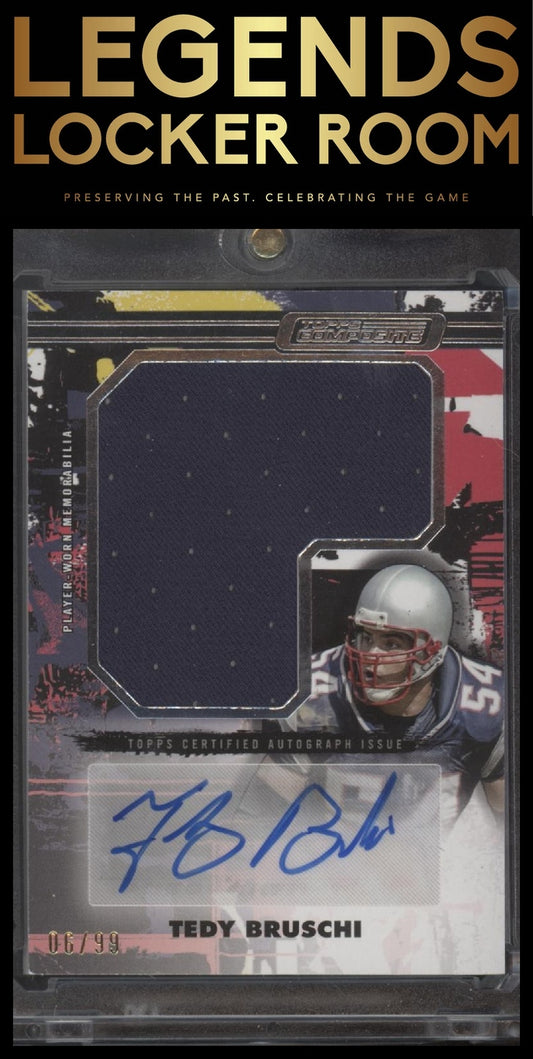 2023 Topps Composite Tedy Bruschi Composite Jumbo Patch Autographs Vertical /99