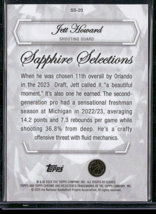 2023-24 Topps Chrome Sapphire #SS-20 Jett Howard Sapphire Selections