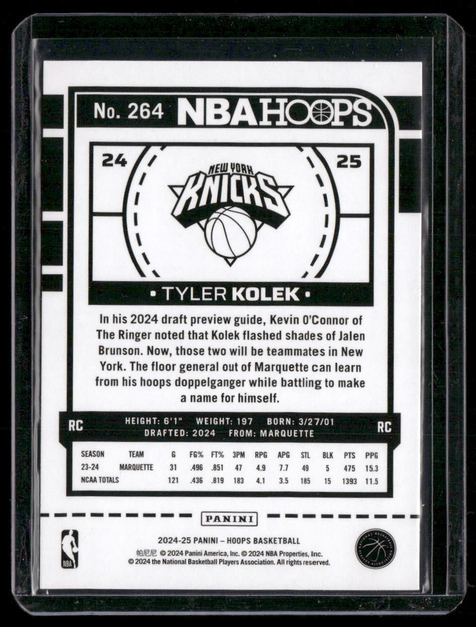 2024-25 Hoops #264 Tyler Kolek