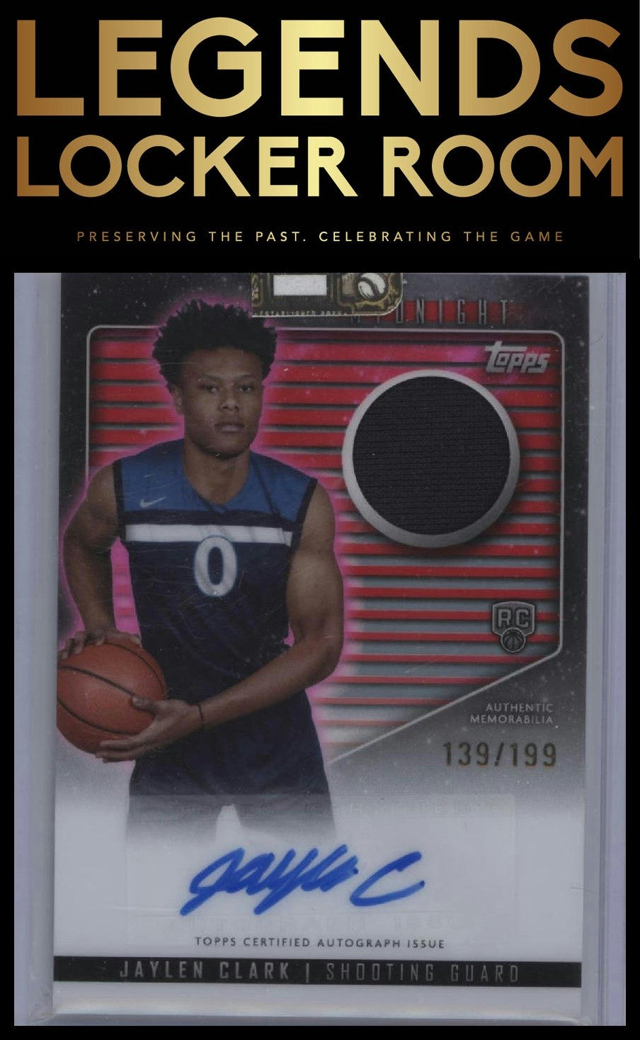 2023-24 Topps Midnight #RJA-JC Jaylen Clark Rookie Jersey Auto Twilight /199