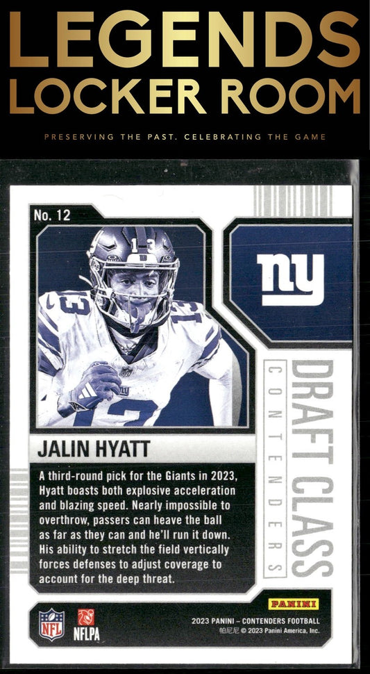 2023 Panini Contenders #12 Jalin Hyatt Draft Class Contenders Red