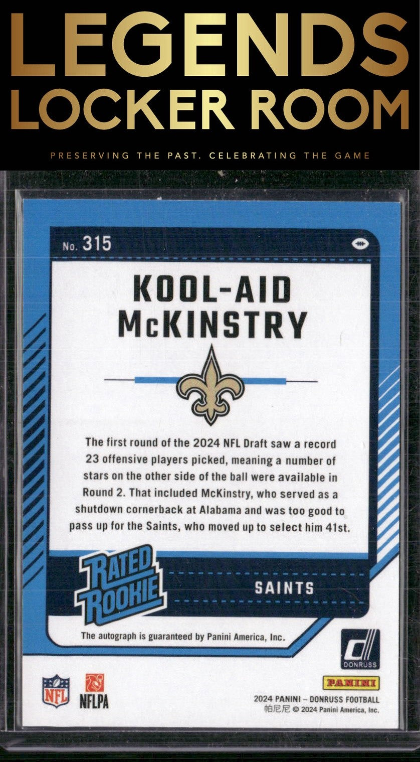 2024 Donruss #315 Kool-Aid McKinstry Rated Rookies Autographs #/199