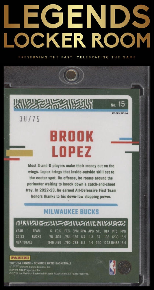 2023-24 Donruss Optic #15 Brook Lopez Fast Break Red #/75