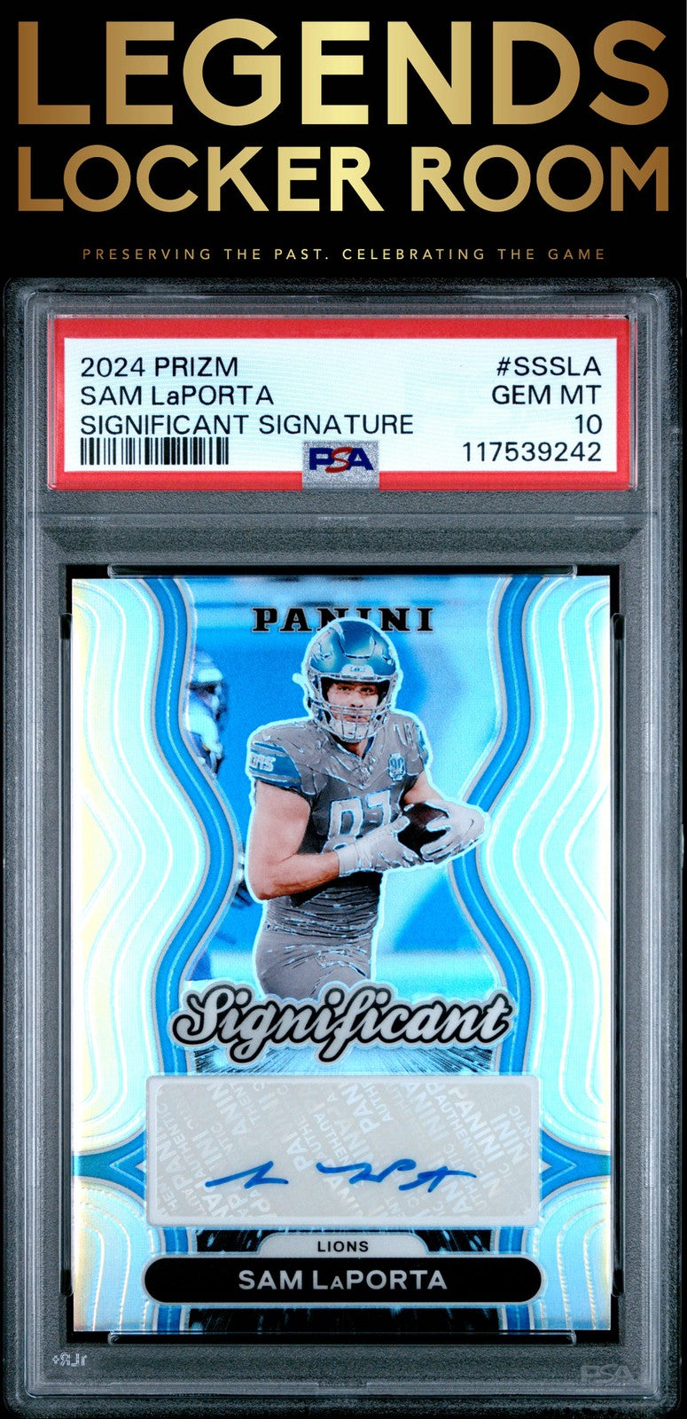 2024 Panini Prizm Significant Signatures #SSSLA Sam Laporta PSA 10