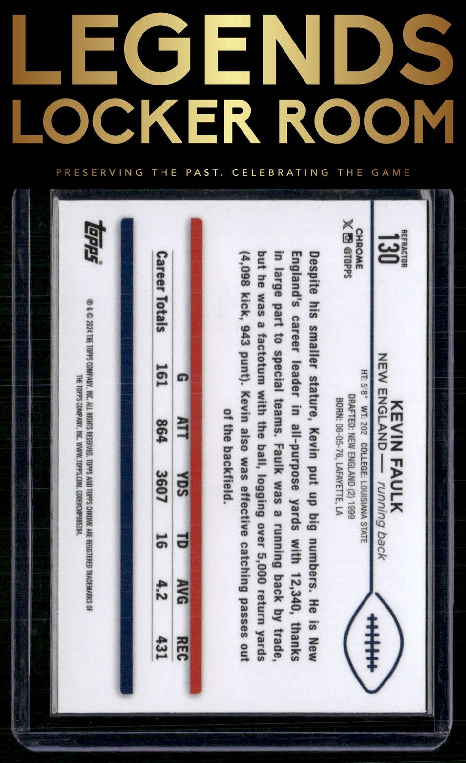 2024 Topps Chrome #130 Kevin Faulk Refractor