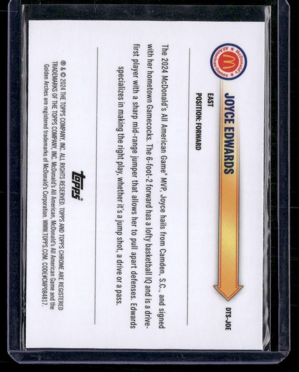 2024 Topps Chrome McDonald's All-American Joyce Edwards Drive Thru Service
