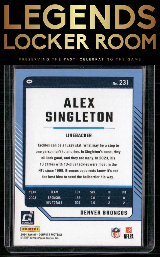 2024 Donruss #231 Alex Singleton Press Proof Red