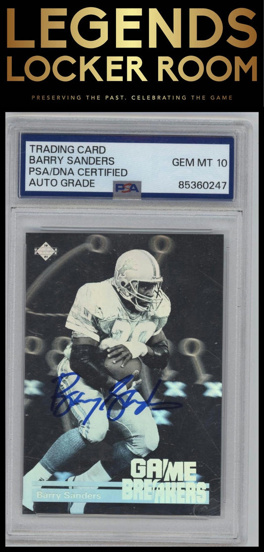 1991 Upper Deck #GB1 Barry Sanders Game Breakers Autograph PSA 10