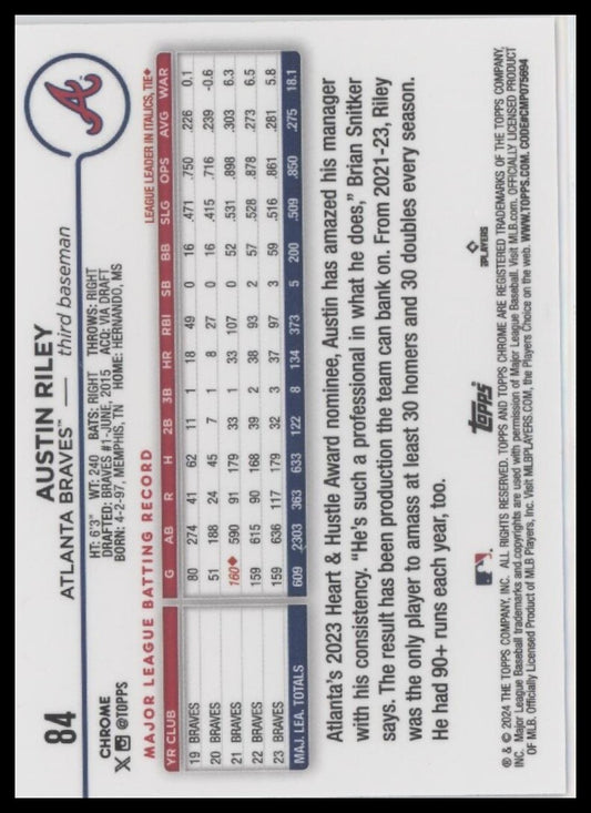 2024 Topps Chrome #84 Austin Riley