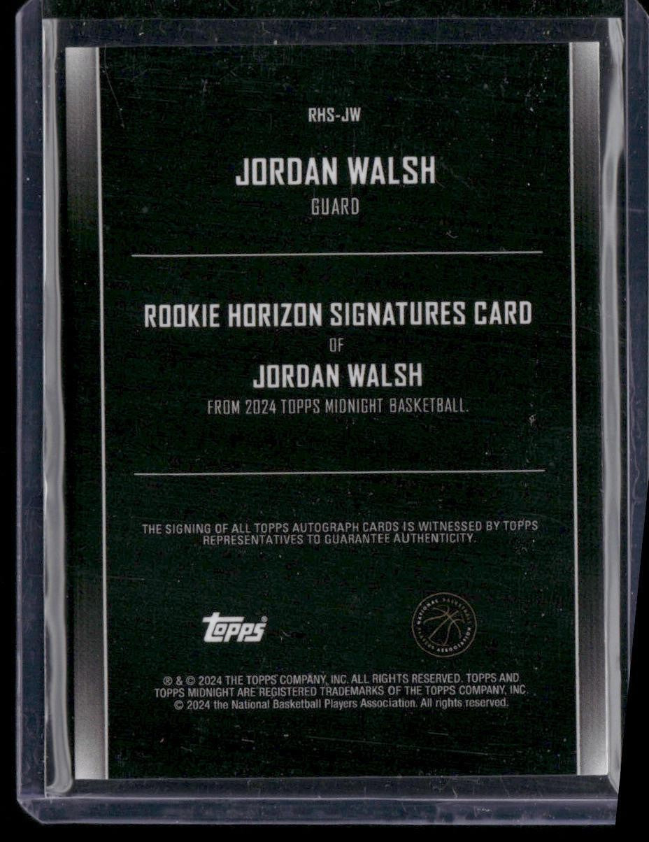 2023-24 Topps Midnight #RHS-JW Jordan Walsh Rookie Horizon Signatures