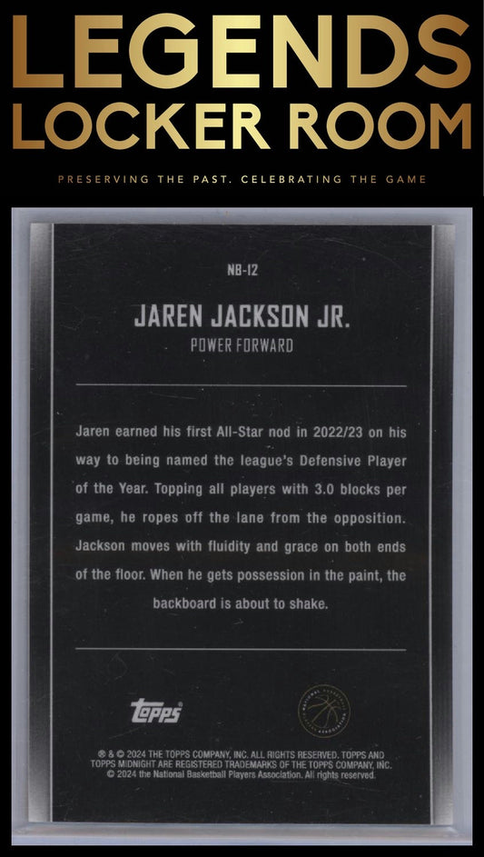 2023-24 Topps Midnight #NB-12 Jaren Jackson Jr. Nightball Dusk #/75