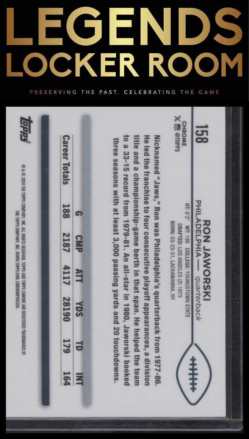 2024 Topps Chrome #158 Ron Jaworski Yellow Geometric Refractor #/75