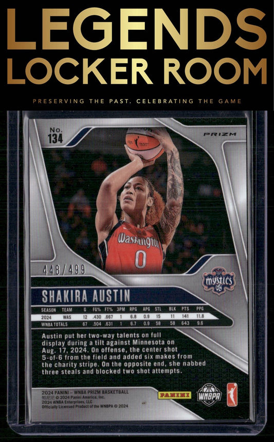 2024 Panini Prizm WNBA #134 Shakira Austin Pulsar Prizms #/499