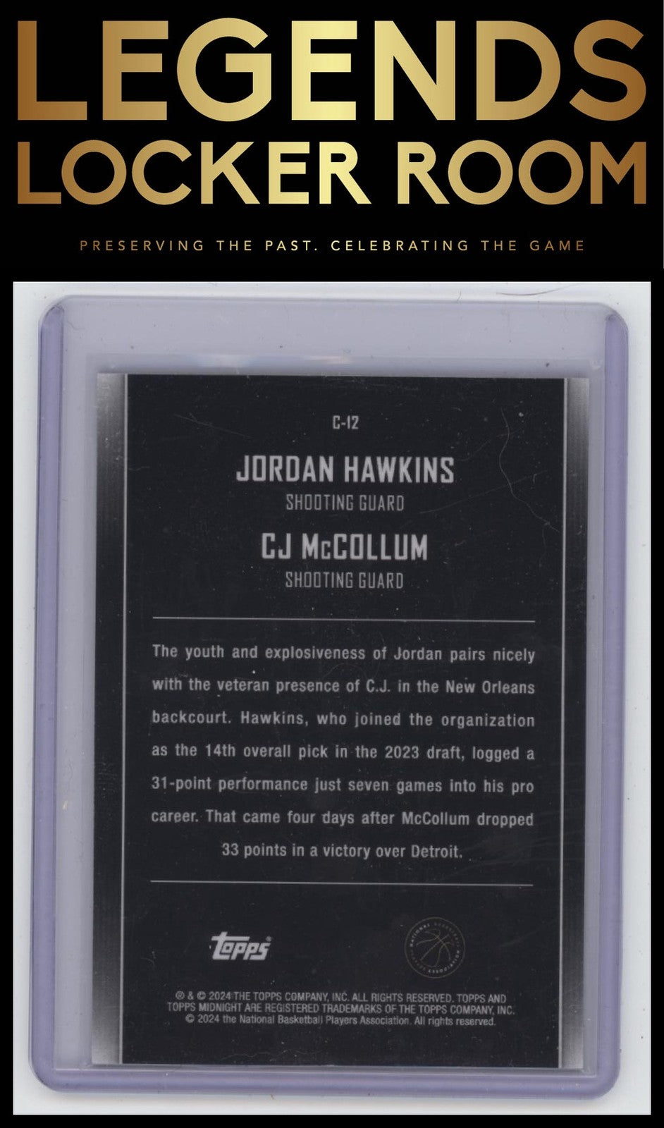 2023-24 Topps Midnight #C-12 Jordan Hawkins / C.J. McCollum Constellations