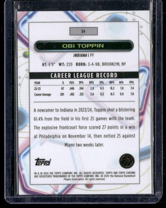 2023-24 Topps Chrome Cosmic #54 Obi Toppin