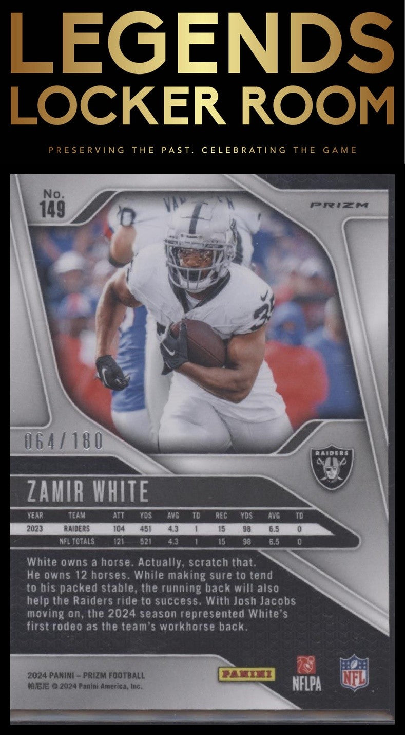 2024 Panini Prizm #149 Zamir White Hyper #/180