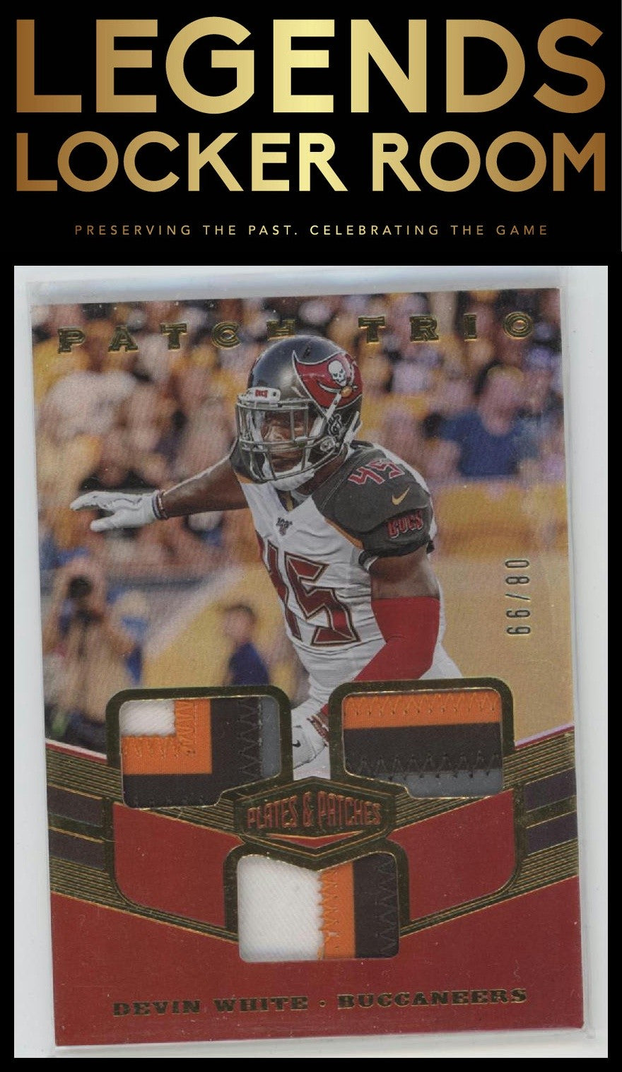 2019 Plates and Patches #PT-DWH Devin White Patch Trio /99