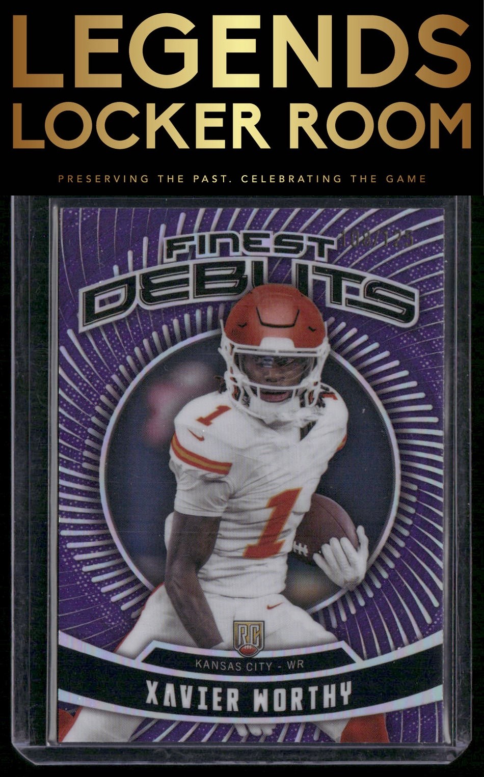 2024 Finest #D-8 Xavier Worthy Debut Purple Refractor #/125