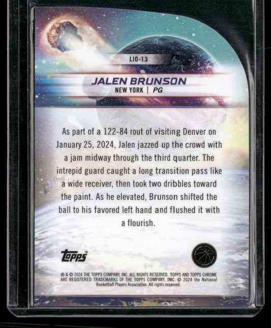 2023-24 Topps Chrome Cosmic #LIO-13 Jalen Brunson Launched Into Orbit