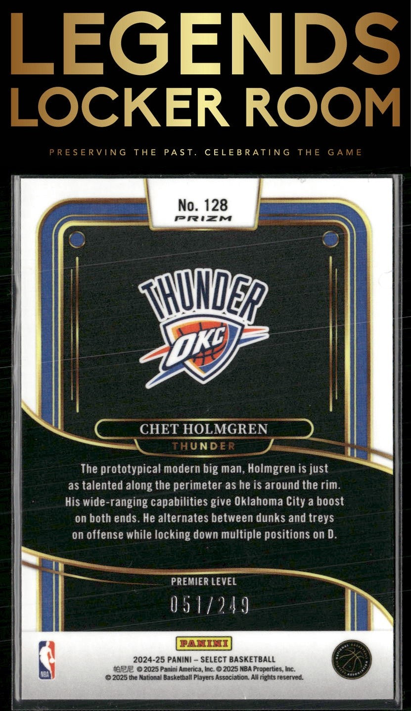 2024-25 Panini Select #128 Chet Holmgren Red Scope Prizm #/249
