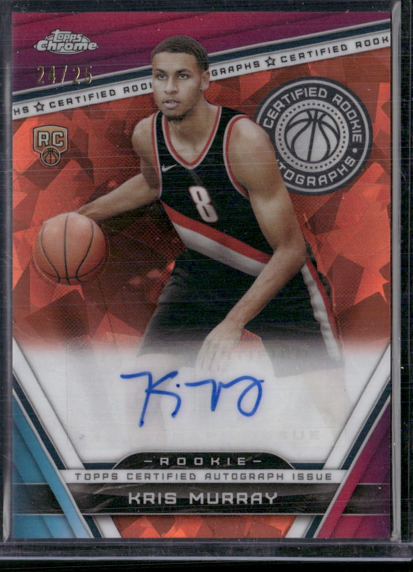 2023-24 Topps Chrome Sapphire Kris Murray Certified Rookie Auto Orange /25