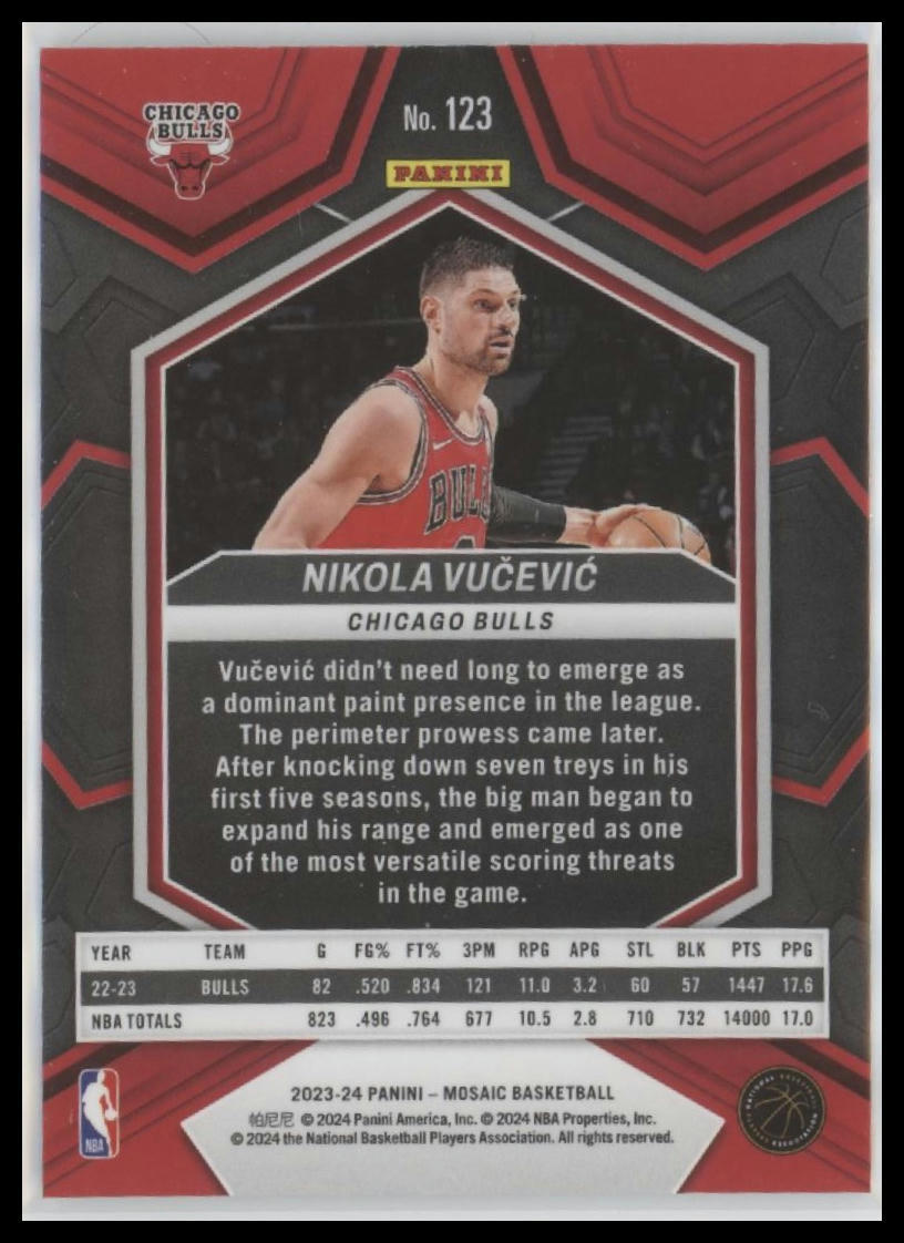 2023-24 Panini Mosaic #123 Nikola Vucevic