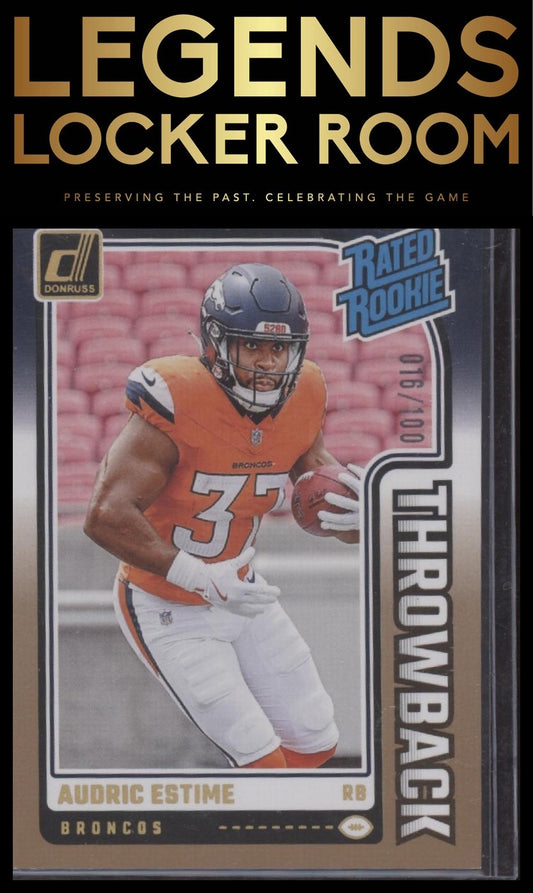 2024 Donruss #19 Audric Estime Rated Rookies Throwback Studio Series #/100