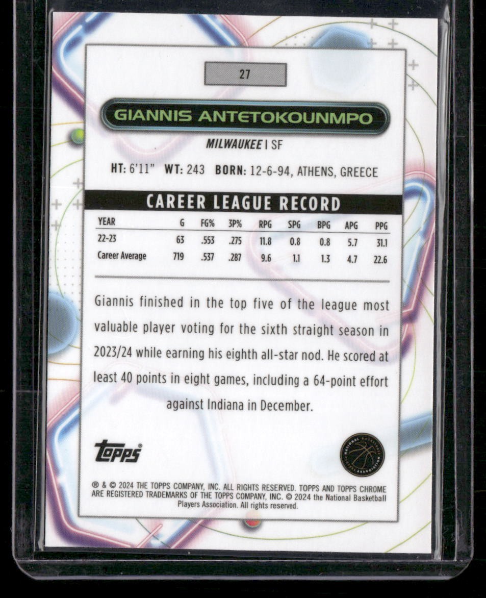 2023-24 Topps Chrome Cosmic #27 Giannis Antetokounmpo
