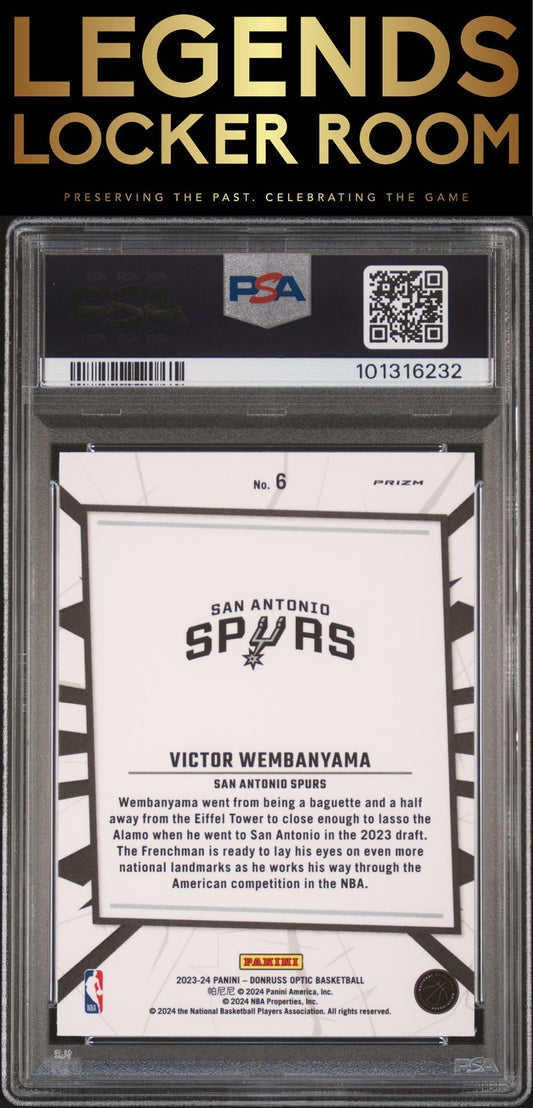 2023 Panini Donruss Optic My House #6 Victor Wembanyama My House-Holo PSA 8