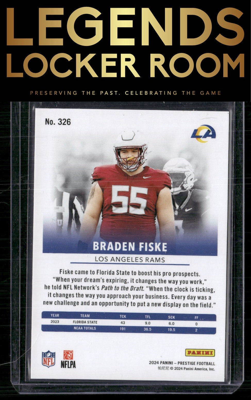 2024 Panini Prestige #326 Braden Fiske Xtra Points Signatures Premium Gold